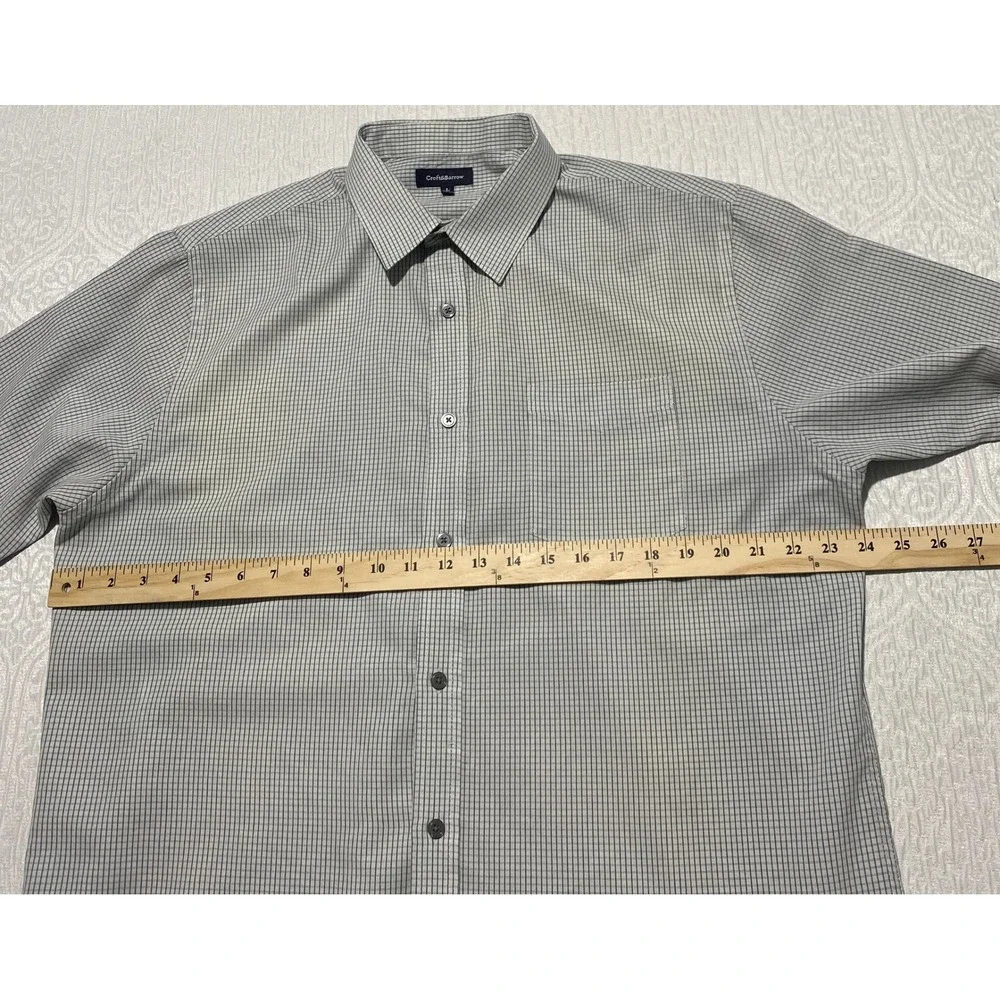 Croft & Barrow Mens Large‎ L Short Sleeve Button Down Shirt Gingham Pattern